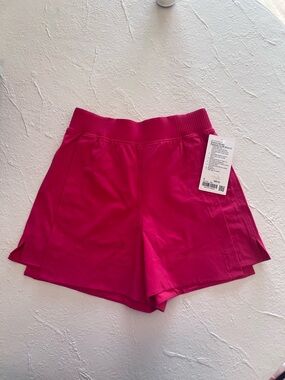 Lululemon Stretch Woven Relaxed Fit HR 4" Pink Shorts NWT SZ S